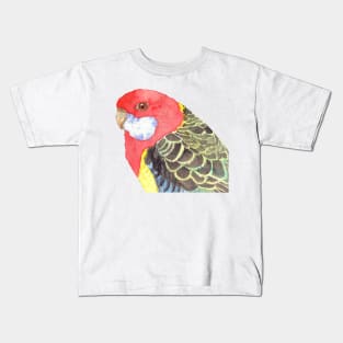 Eastern rosella watercolor - bird portrait painting Kids T-Shirt